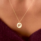 14K Solid Gold Baby Footprints Necklace