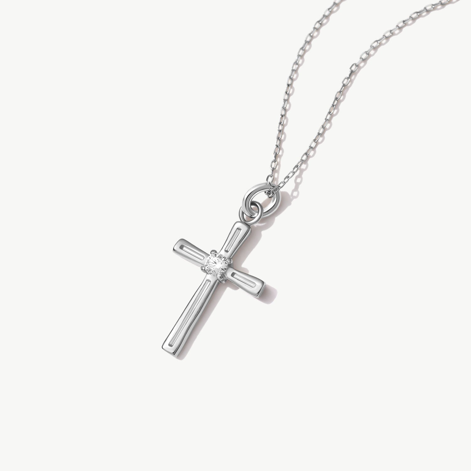 14K Solid Gold Cross Necklace: Dainty Religious Jewelry