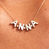 14K Solid Gold Custom Name Necklace with Diamond