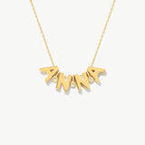 14K Solid Gold Custom Name Necklace with Diamond