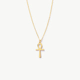 14K Solid Gold Ankh Necklace: Symbol of Life