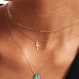 14K Solid Gold Ankh Necklace: Symbol of Life
