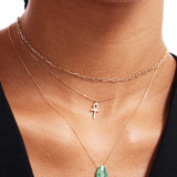14K Solid Gold Ankh Necklace: Symbol of Life