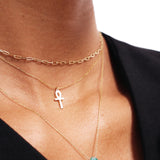 14K Solid Gold Ankh Necklace: Symbol of Life