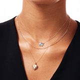 14K Solid Gold Puffy Heart Necklace