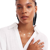 Station Star Necklace with Diamond Beads