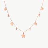 Station Star Necklace with Diamond Beads