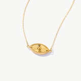 14k Real Solid Gold Evil Eye Necklace • Protective Amulet Pendant • Dainty Nazar Jewelry