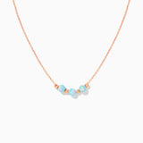 14K Solid Gold Opal and Gold Ball Beaded Necklace