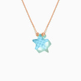 14K Solid Gold Opal Star Necklace