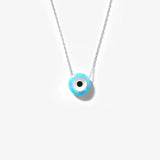14K Solid Gold Opal Evil Eye Necklace