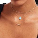 A Touch of Light, A Shield of Spirit - Opal Hamsa Necklace