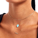 A Touch of Light, A Shield of Spirit - Opal Hamsa Necklace