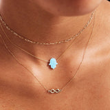 A Touch of Light, A Shield of Spirit - Opal Hamsa Necklace
