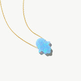 A Touch of Light, A Shield of Spirit - Opal Hamsa Necklace