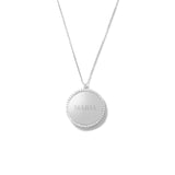 14K Solid Gold Engraved Disc Necklace