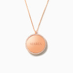 14K Solid Rose Gold Custom Engraved Name Pendant Necklace With Symbolic Birthstones
