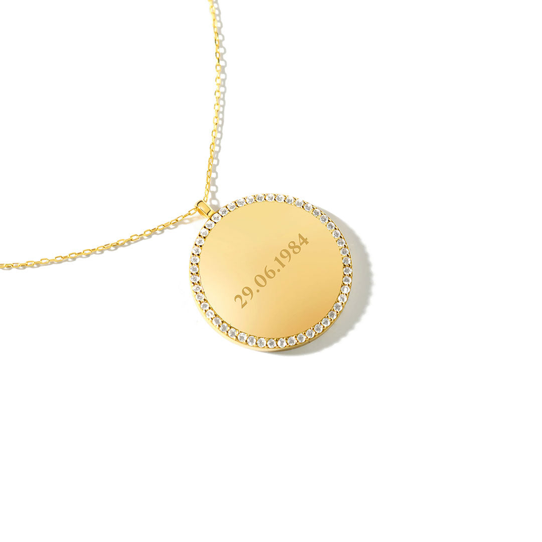 Handcrafted 14K Yellow Gold Custom Engraved Name Pendant Necklace