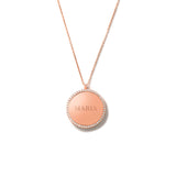 14K Solid Gold Engraved Disc Necklace