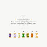 14K Solid Gold Baguette Birthstone Necklace