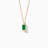 14K Solid Gold Baguette Birthstone Necklace