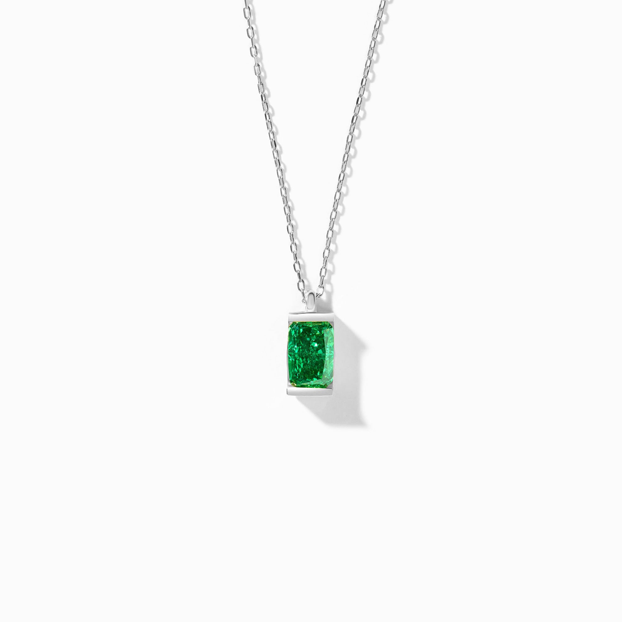 14K Solid Gold Baguette Necklace