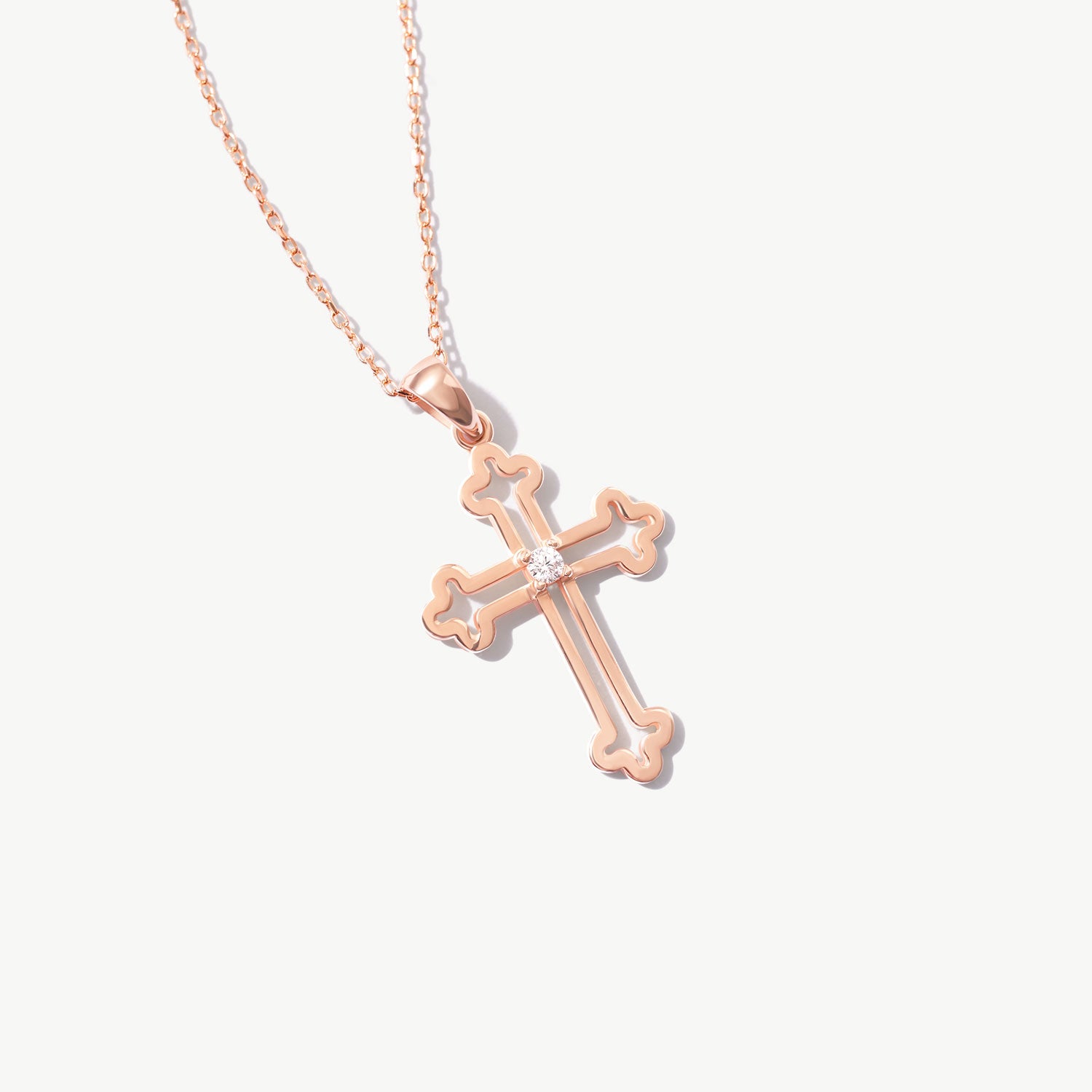 14K Solid Gold Cross Necklace: Dainty Religious Gift