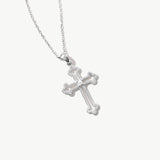 14K Solid Gold Catholic Cross Necklace: Dainty Religious Gift