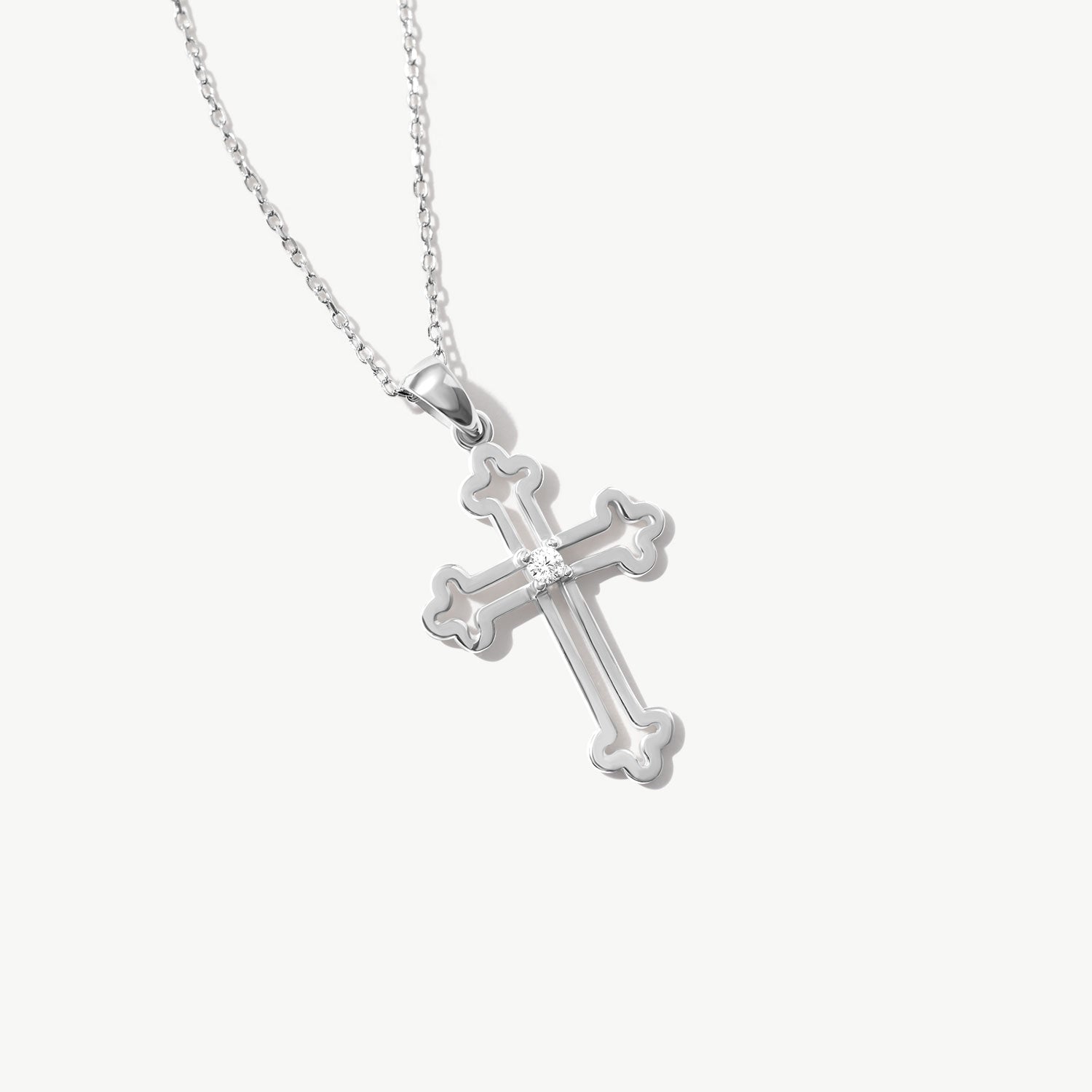 14K Solid Gold Catholic Cross Necklace: Dainty Religious Gift