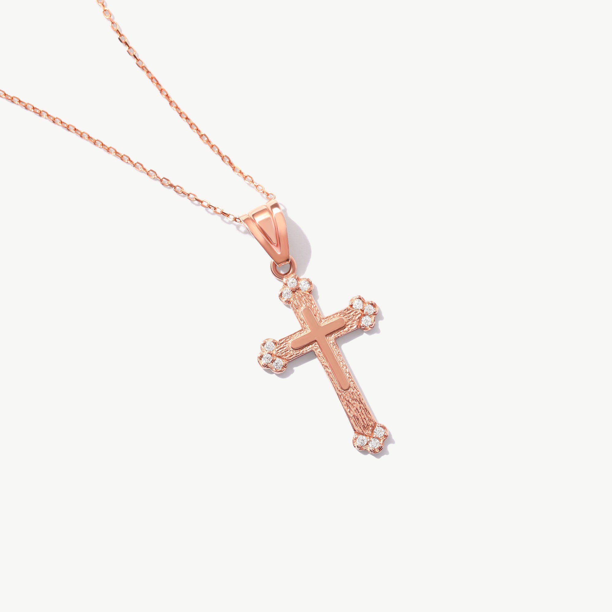 14K Solid Gold Cross Necklace: Dainty Christian Jewelry