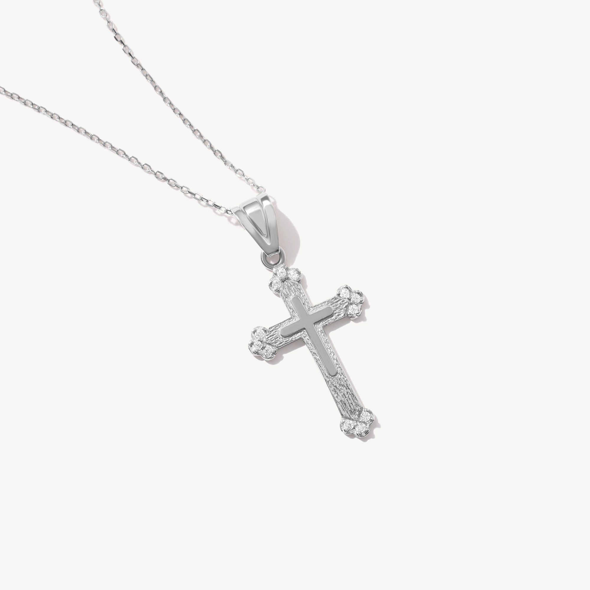 14K Solid Gold Cross Necklace: Dainty Christian Jewelry