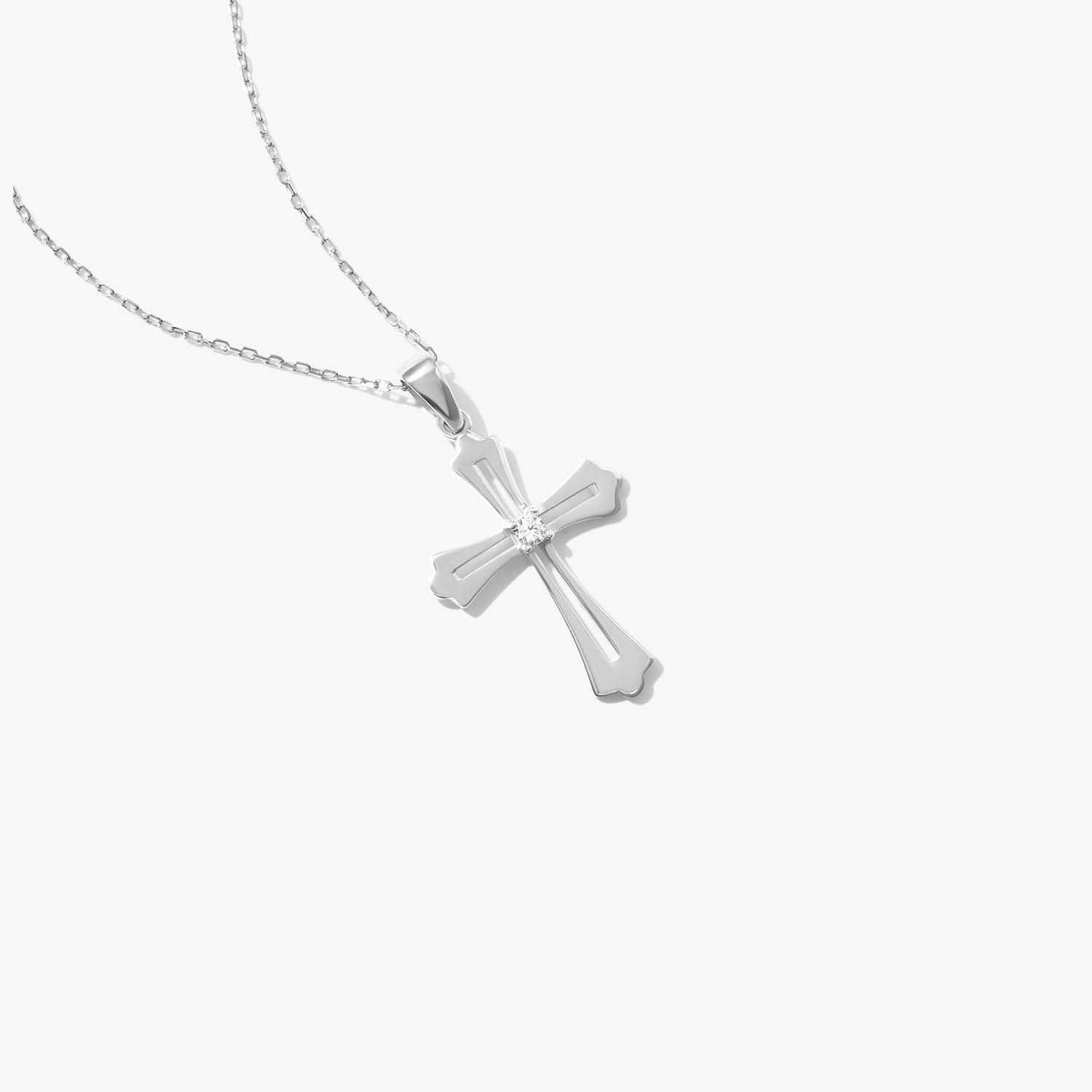 14K Solid Gold Catholic Cross Necklace