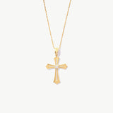 14K Solid Gold Catholic Cross Necklace: Religious Jewelry