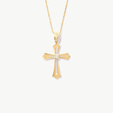14K Solid Gold Catholic Cross Necklace: Religious Jewelry