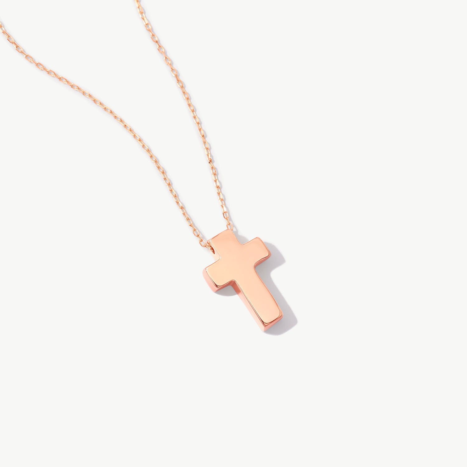 14K Solid Gold Thick Cross Necklace