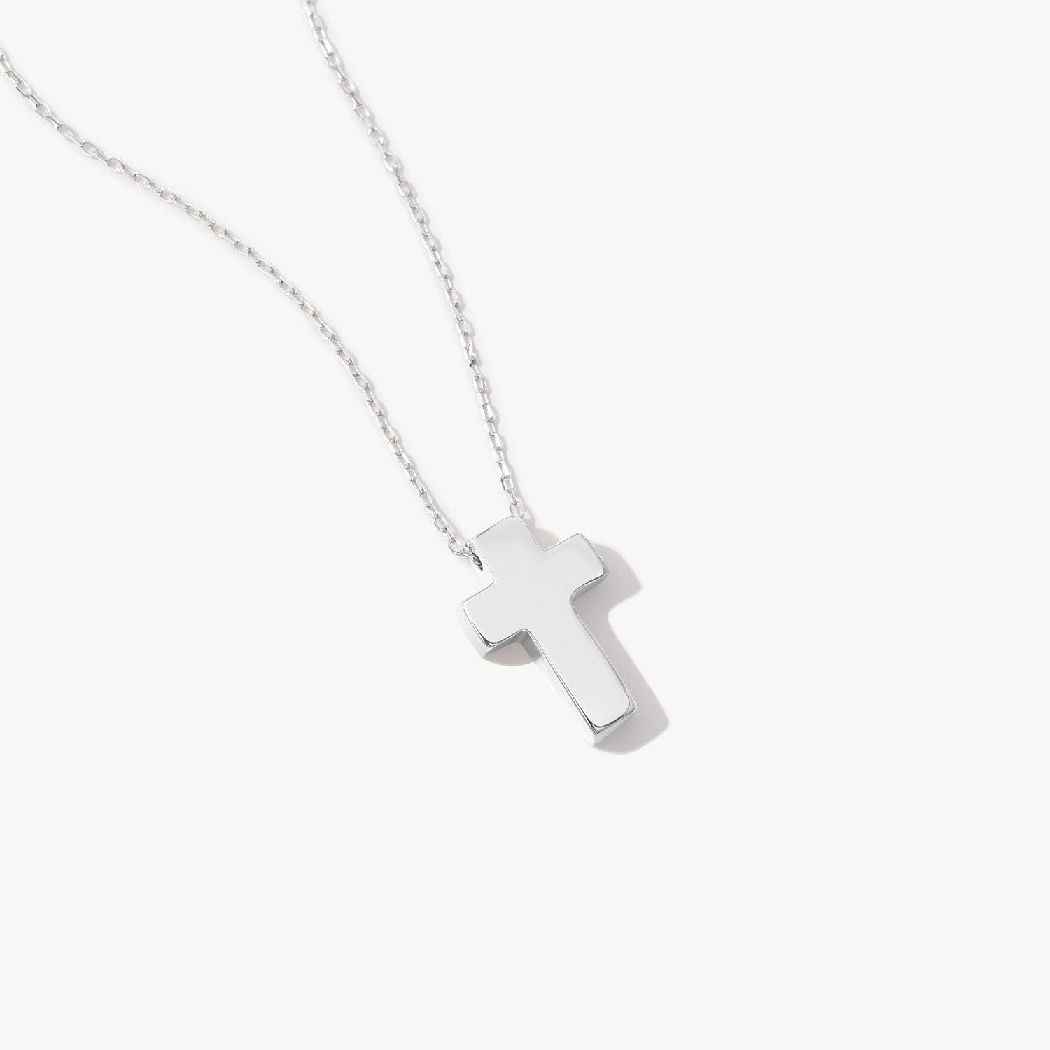 14K Solid Gold Thick Cross Necklace