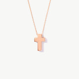 14K Solid Gold Thick Cross Necklace