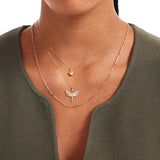 14K Solid Gold Diamond St. Michael Necklace, Archangel Pendant, Guardian Angel