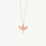 14K Solid Gold Diamond St. Michael Necklace, Archangel Pendant, Guardian Angel