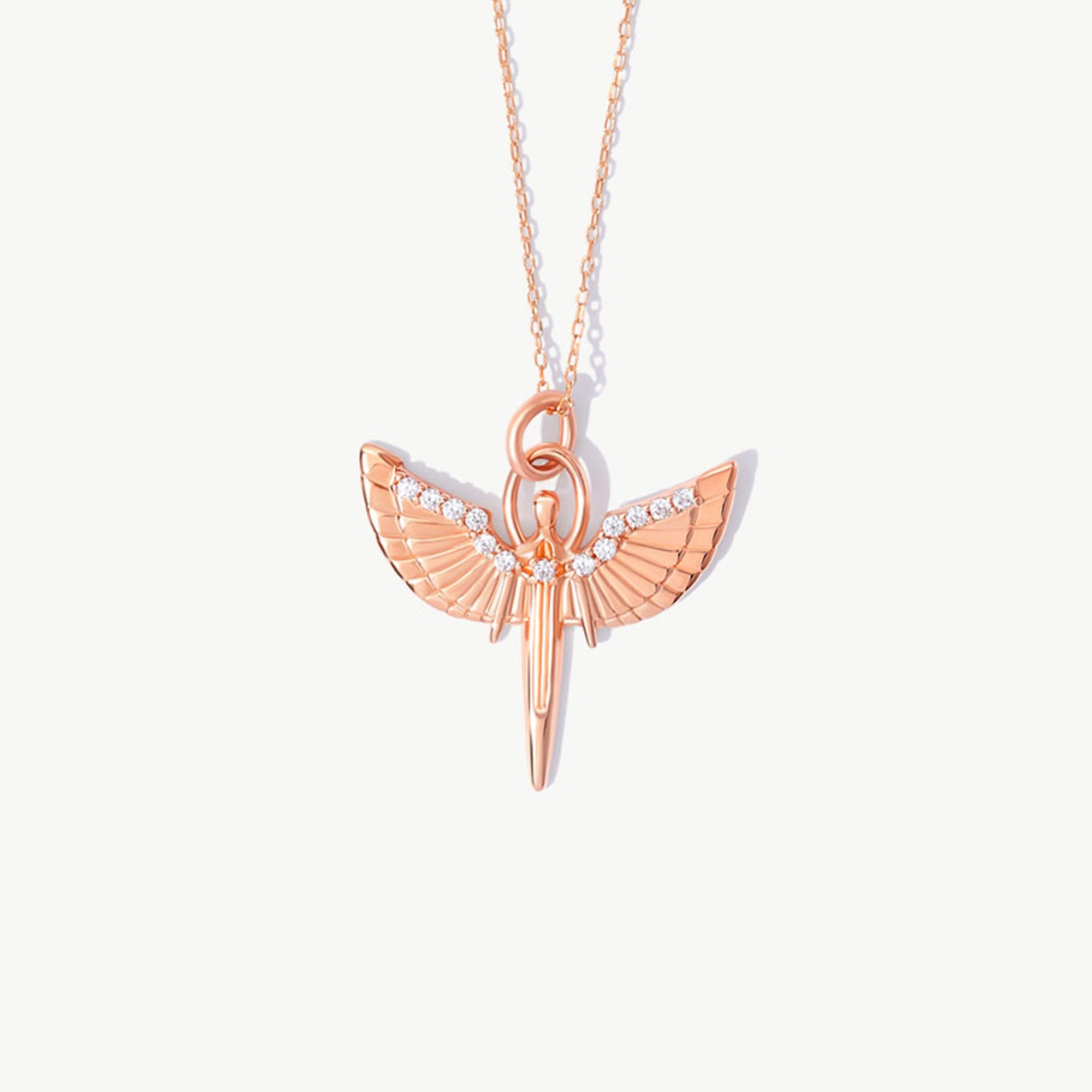 14K Solid Gold Diamond St. Michael Necklace