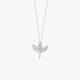 14K Solid Gold Diamond St. Michael Necklace, Archangel Pendant, Guardian Angel