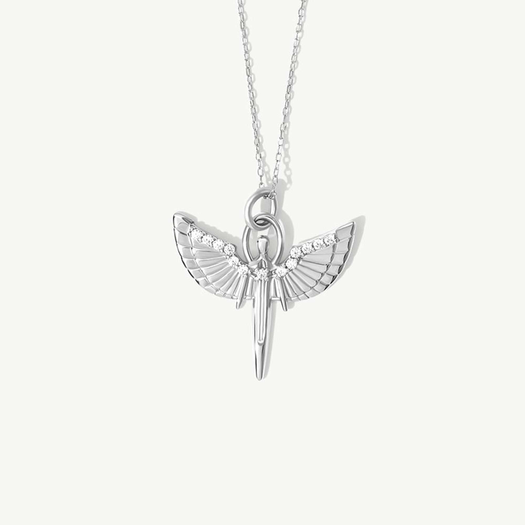 14K Solid Gold Diamond St. Michael Necklace
