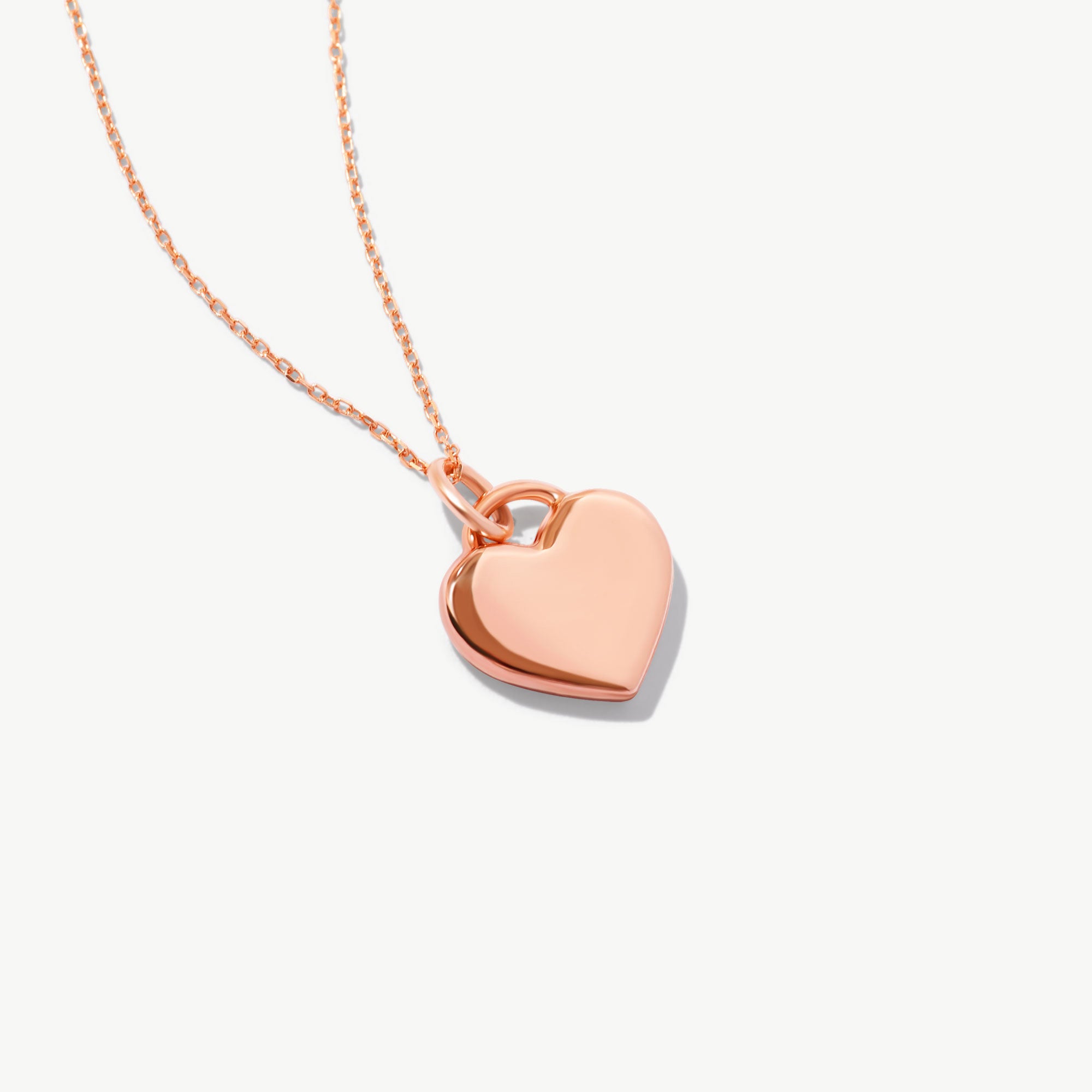 14K Solid Engraved Gold Heart Necklace