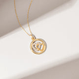 14K Solid Gold Interlocking Hearts Necklace