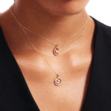 14K Solid Gold Interlocking Hearts Necklace