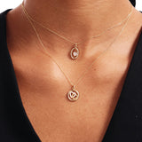 14K Solid Gold Interlocking Hearts Necklace