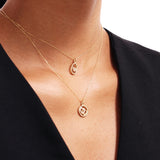 14K Solid Gold Interlocking Hearts Necklace