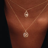 14K Solid Gold Interlocking Hearts Necklace