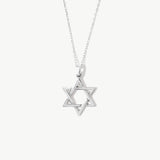 14K Solid Gold Star of David Necklace
