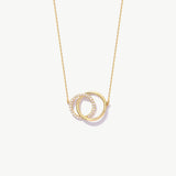 14K Solid Gold Interlocking Circle Necklace